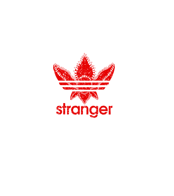 stranger logo red model negru pe tricou