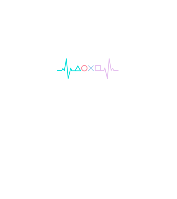 Playstation Symbols EKG model negru pe tricou