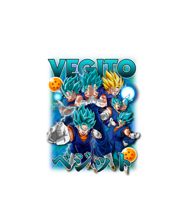vegito dragonball model alb pe tricou