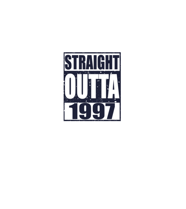 Straight Outta - 1997 model alb pe tricou