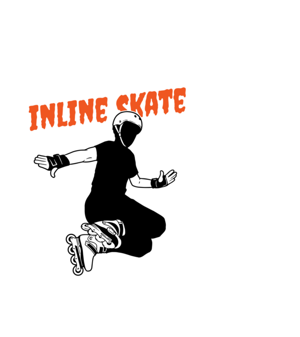 TR inlineskate model alb pe tricou