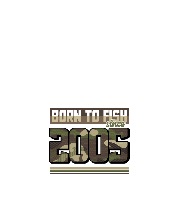 Born to fish since 2005 model alb pe tricou