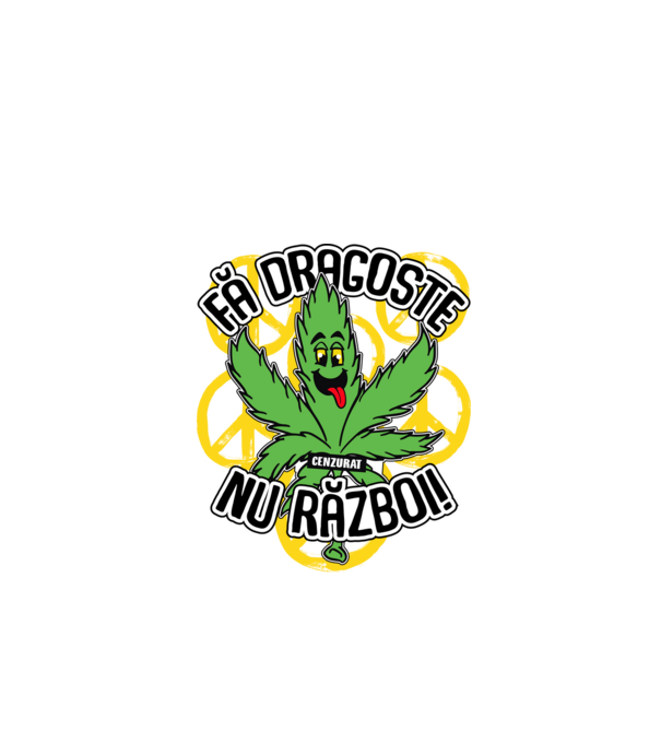 fă dragoste, nu război! (cenzurat) model alb pe tricou