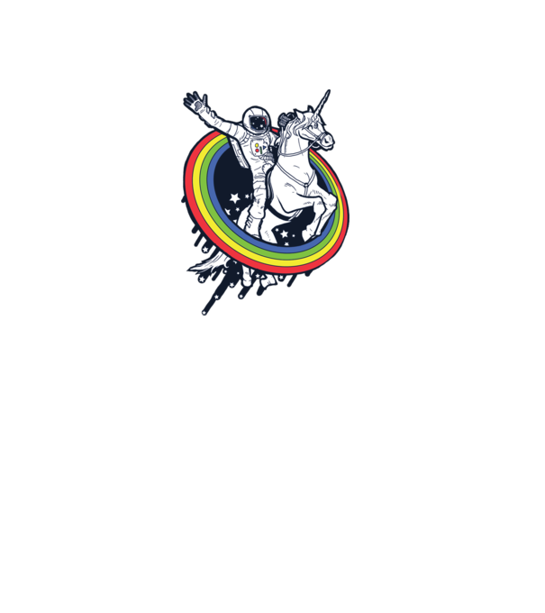 Unicorn Spaceman model albastru regal pe tricou