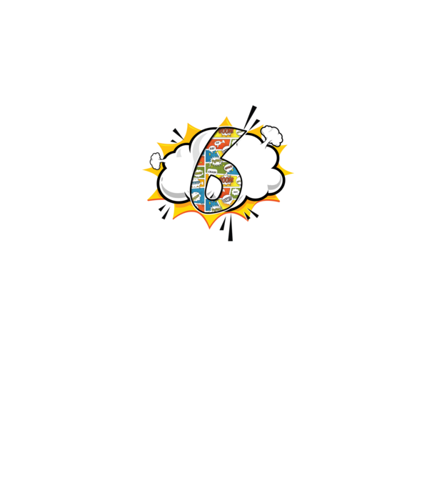 Birthday Comic Number 6 model alb pe tricou