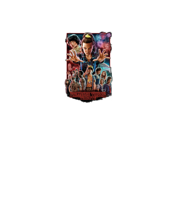 stranger things tribute poster model negru pe tricou