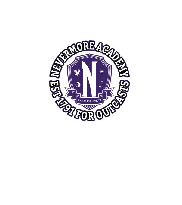 Nevermore academy model turcoaz pe tricou