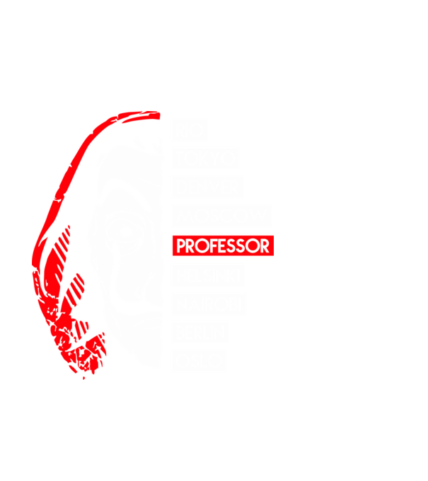 classic logo la casa de papel model alb pe tricou