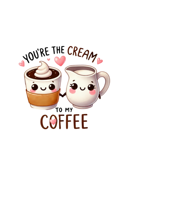 Cream to my Coffee model negru pe tricou