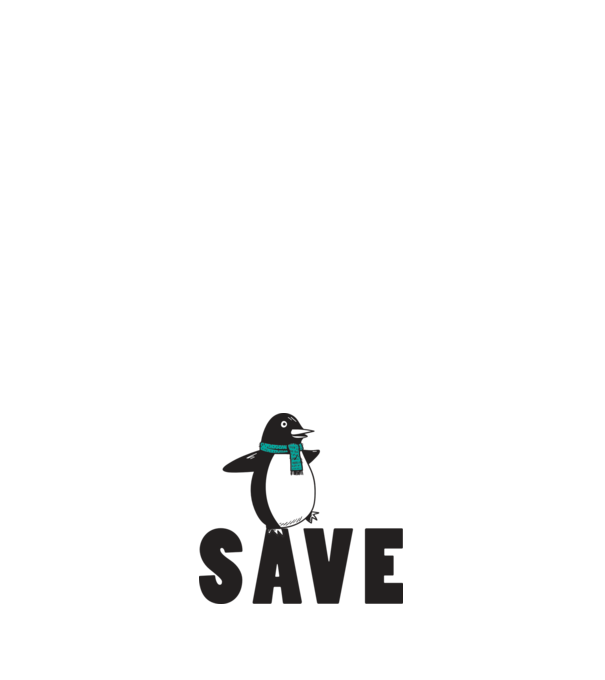 Save penguin model negru pe tricou