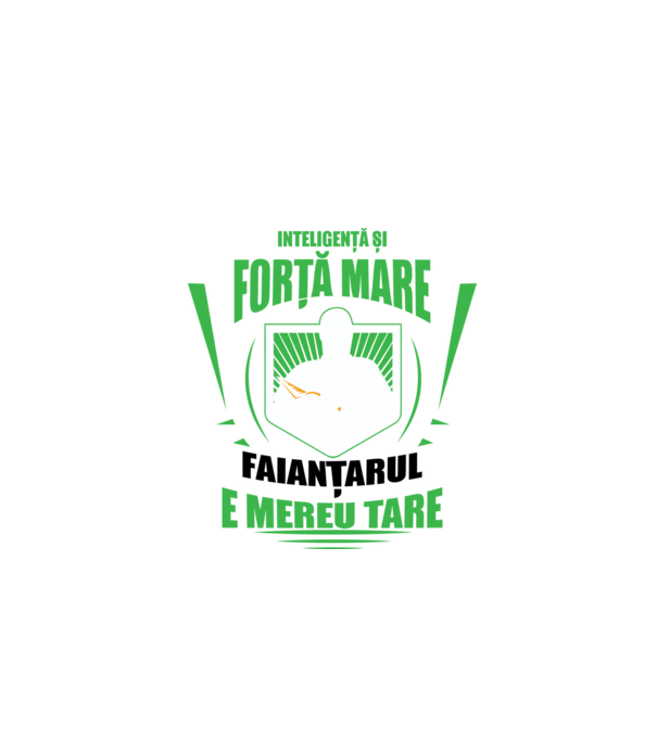 Inteligență și forță mare, faianțarul e mereu tare model negru pe tricou
