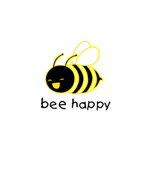 bee happy model gri pe tricou