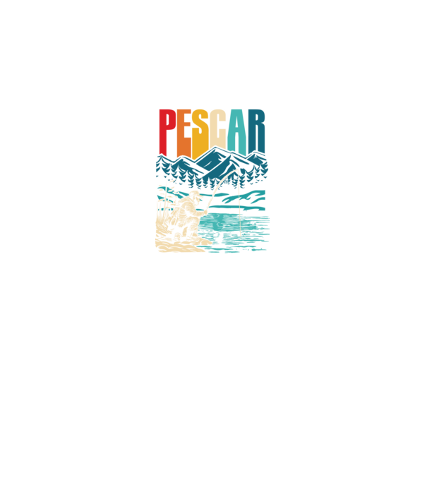 Pescar retro model negru pe tricou