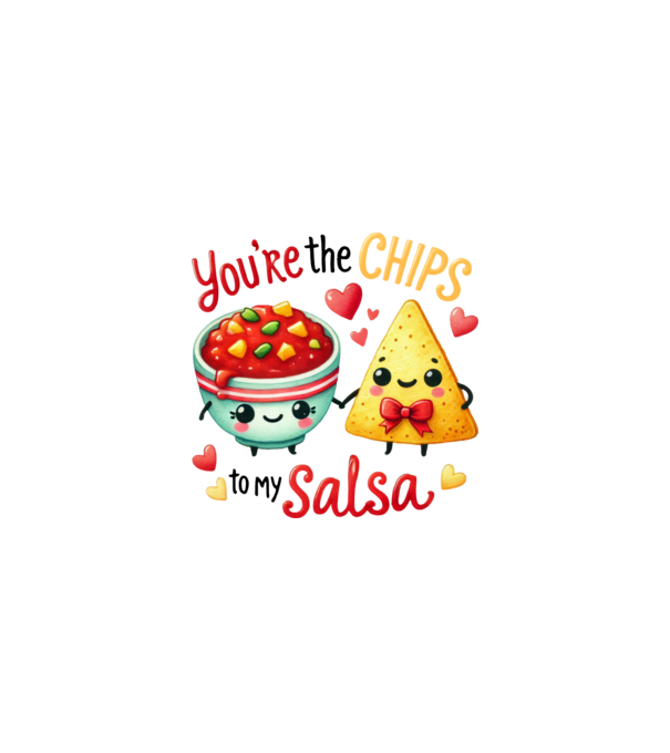 Chips to my Salsa model alb pe tricou