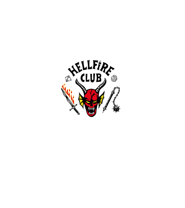 HELLFIRE CLUB model alb pe tricou