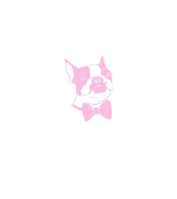 Boston Terrier model alb pe tricou