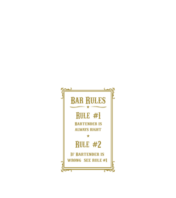 Bar rules model negru pe tricou
