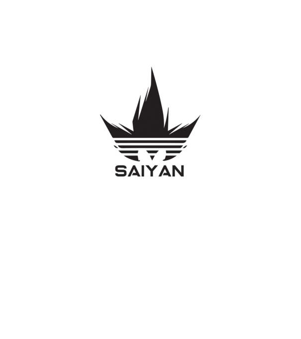 saiyan logo model alb pe tricou