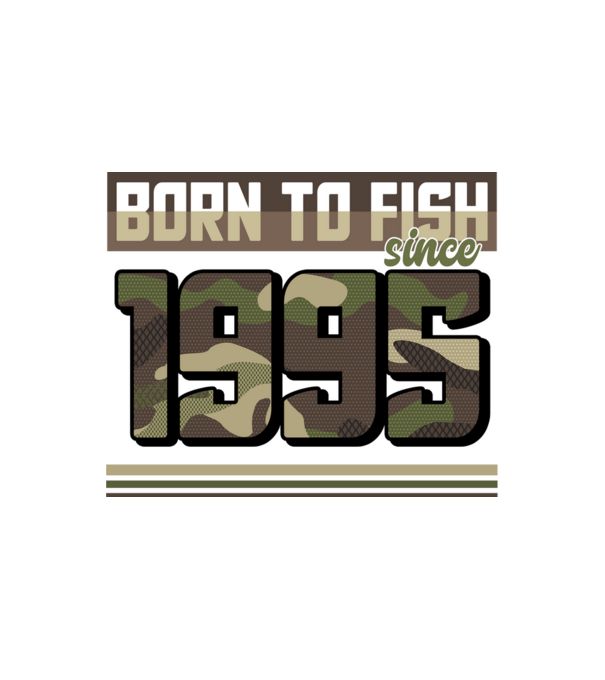 Born to fish since 1995 model alb pe tricou
