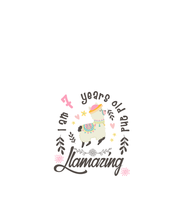 Birthday Llamazing 7 years old model alb pe tricou