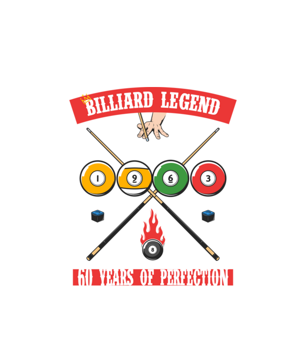Billiard legend born in 1963 model alb pe tricou