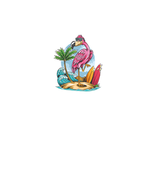 Surfer flamingo model negru pe tricou