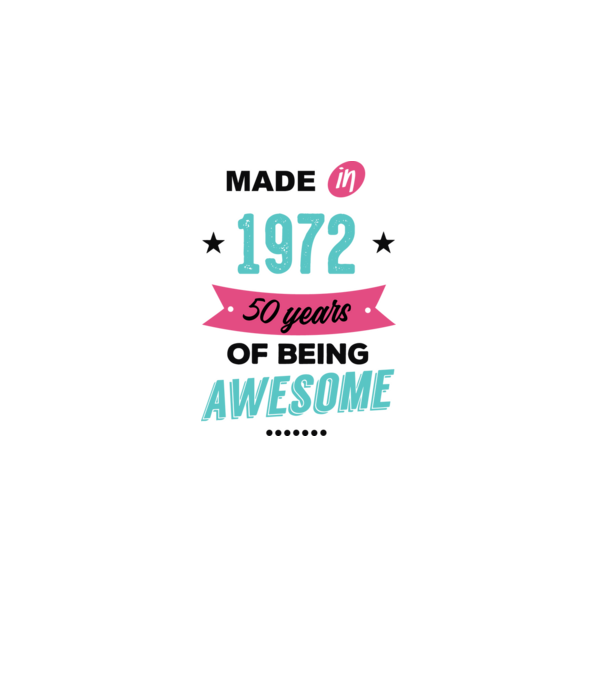 MADE in 1972 model alb pe tricou