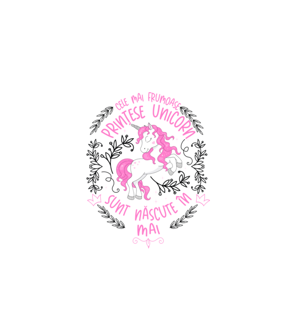 Cele mai frumoase prințese unicorn sunt născute în Mai model alb pe tricou