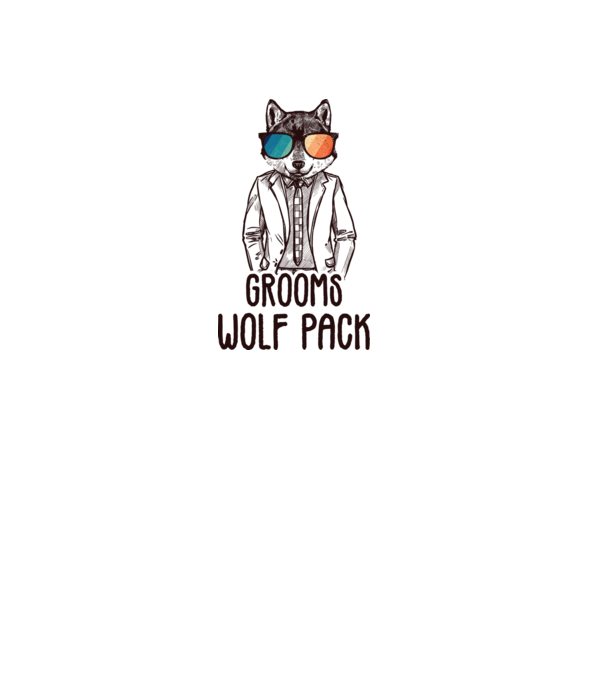 Grooms wolf pack model alb pe tricou