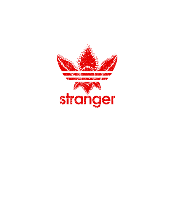 stranger logo red model negru pe tricou
