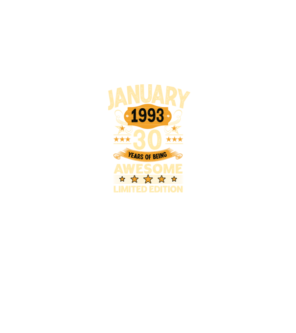 January 1993 30 years of being limited edition model albastru jeanși pe tricou