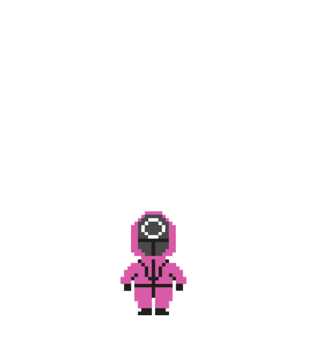 squid game pixel model negru pe tricou