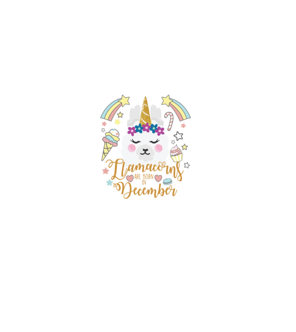Llamacorns are born in December model alb pe tricou