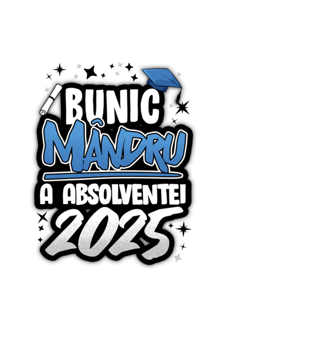 Bunic MÂNDRU a absolventei model albastru deschis pe tricou