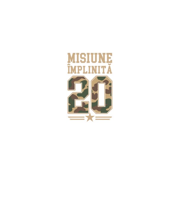Misiune împlinită 20 model negru pe tricou