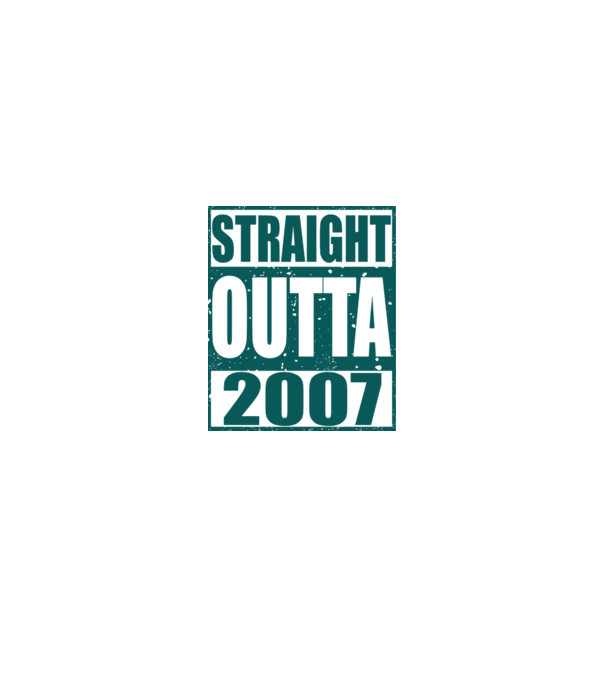 Straight Outta - 2007 model albastru deschis pe tricou