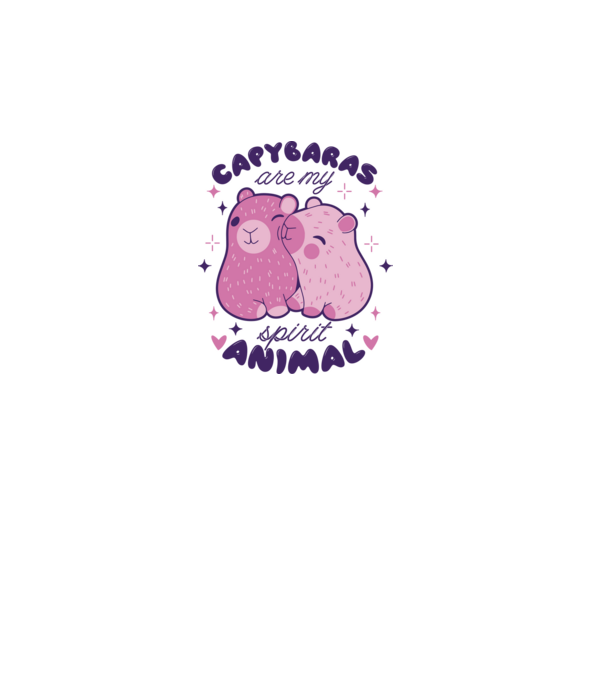 Capybaras are my spirit animal model alb pe tricou
