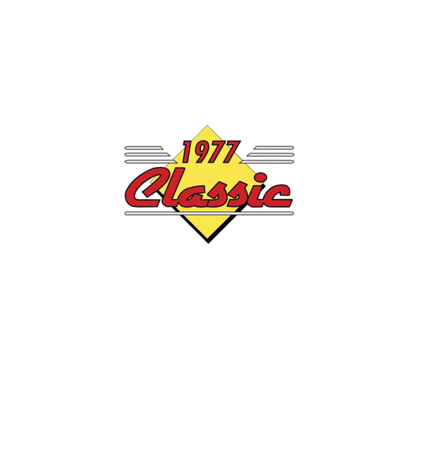 Classic - 1977 model albastru închis pe tricou