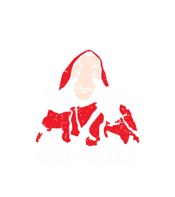 ciao bella dali model alb pe tricou