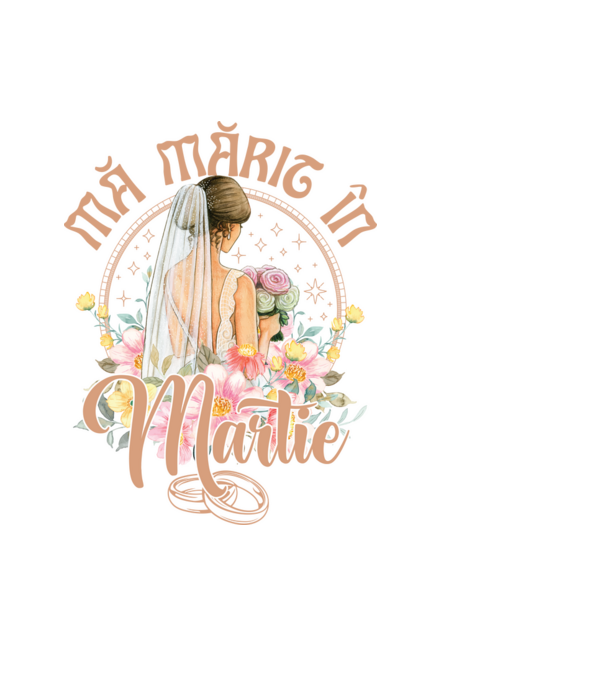 mă mărit - în martie model albastru deschis pe tricou