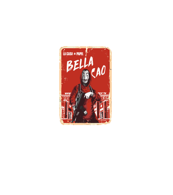 bella ciao poster retro model negru pe tricou