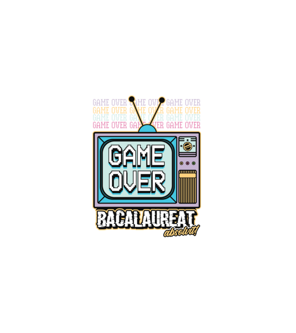 Absolvire retro bacalaureat model negru pe tricou