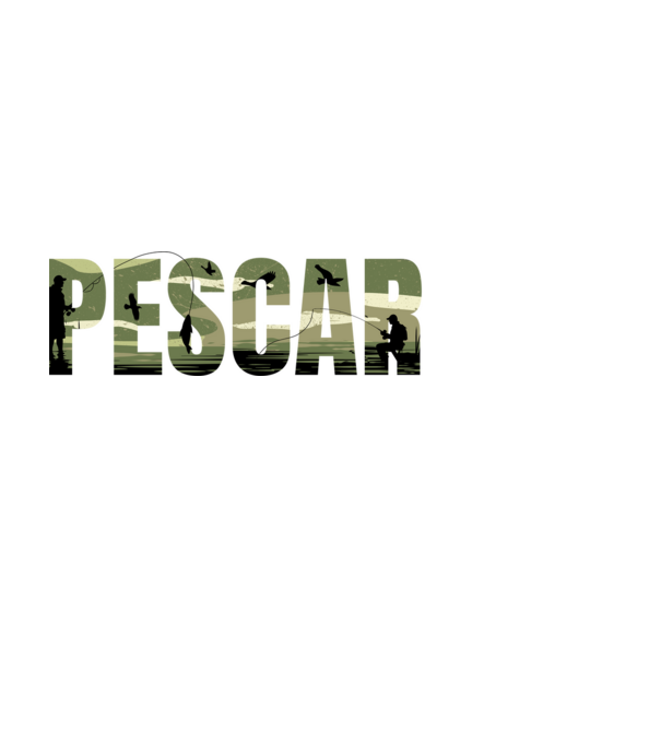 PESCAR model alb pe tricou