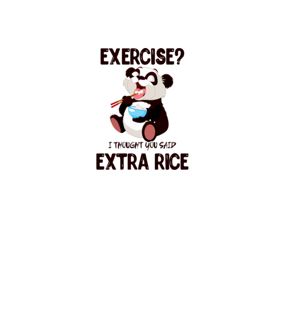 Exercise panda model alb pe tricou