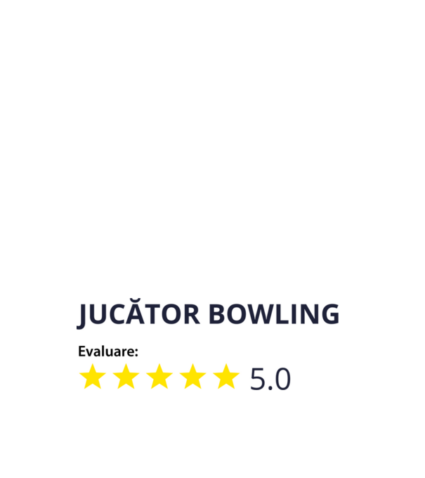 evaluare: jucător bowling de 5 stele model negru pe tricou