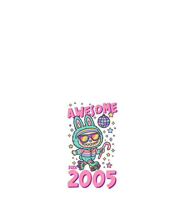 Awesome since 2005 - Labubu model alb pe tricou