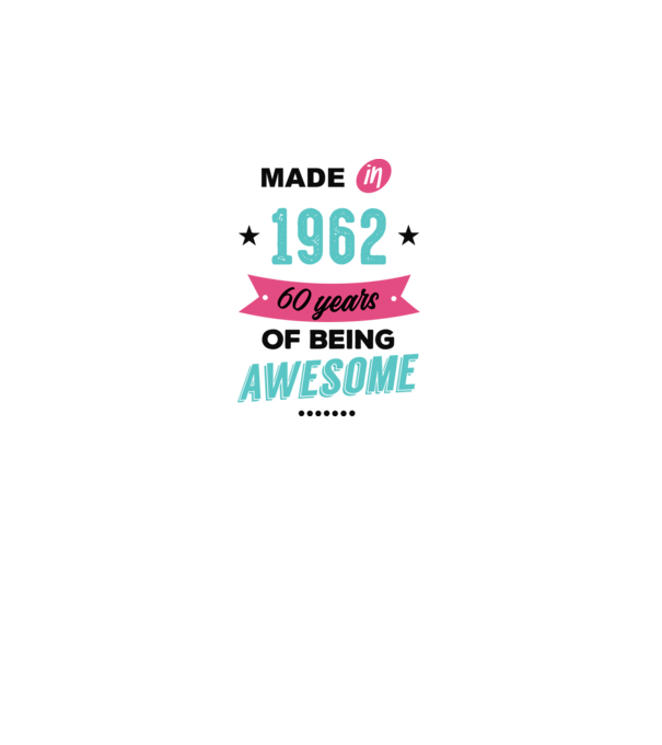 MADE in 1962 model alb pe tricou