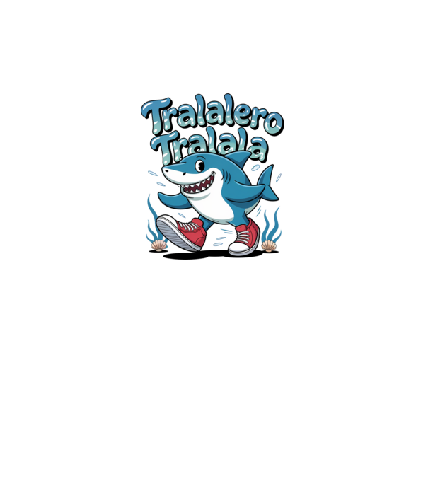 Tralalero Tralala drăguț model negru pe tricou