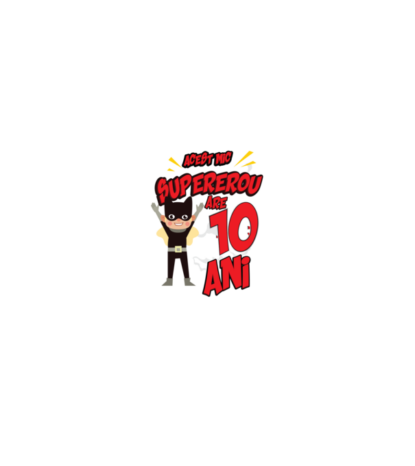 Acest mic supererou are 10 ani model negru pe tricou