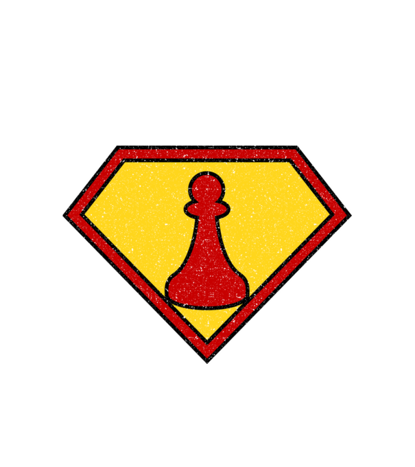 SuperChess pion de șah model alb pe tricou